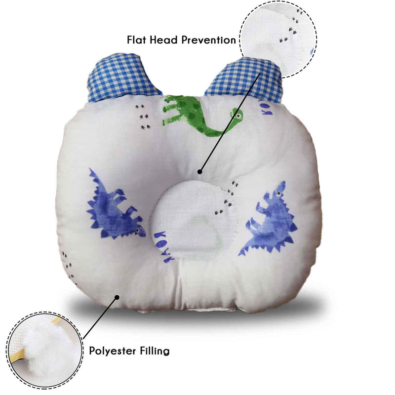 blue dino head shaping cushion