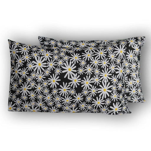 white daisy flowers cotton pillow covers