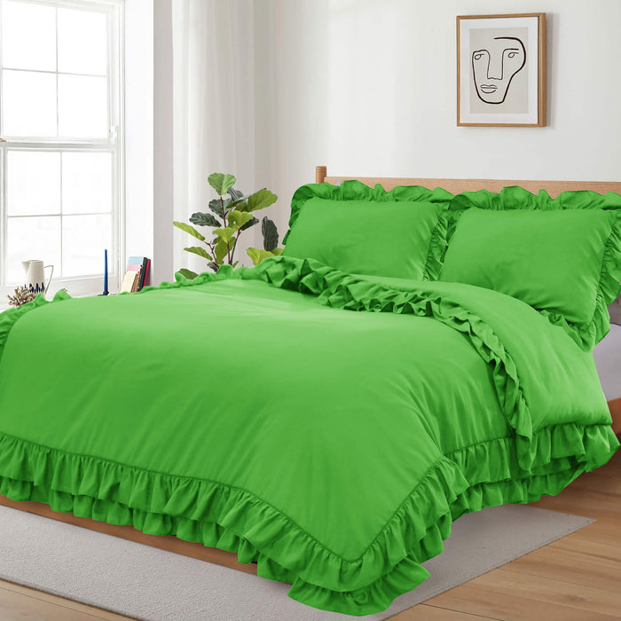 ruffled borders quilt cover set