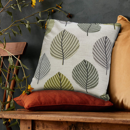 green leaves zip cushion cover