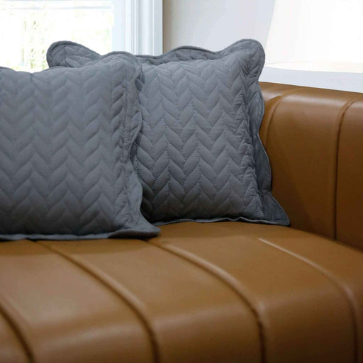 ultrasonic quilted cushion cover grey