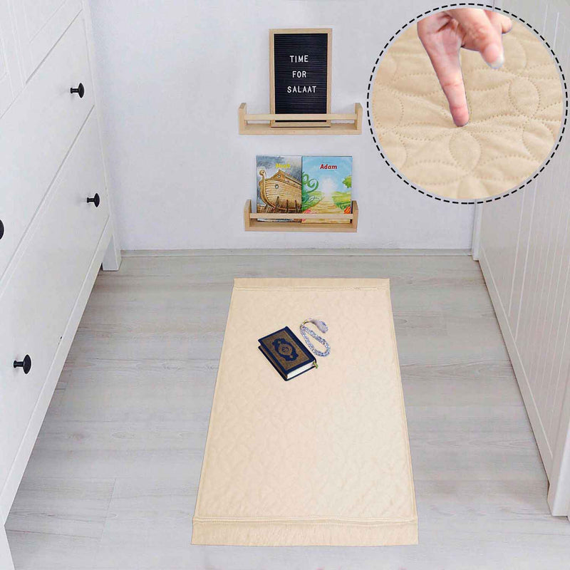 luxury velvet embossed kids prayer mat