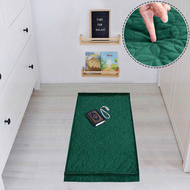 luxury velvet embossed kids prayer mat