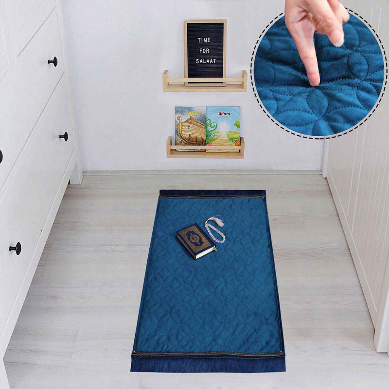 luxury velvet embossed kids prayer mat