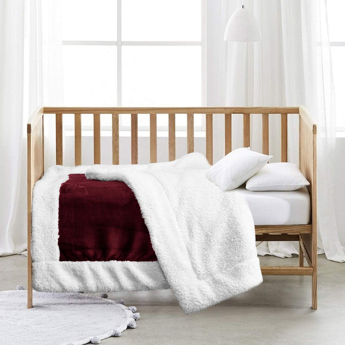 border plush fleece sherpa blanket