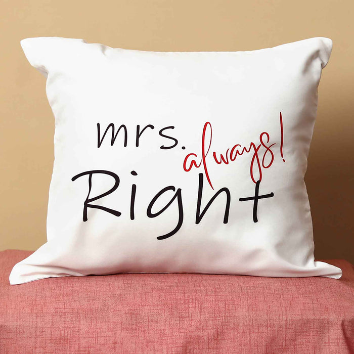 mr always right printed cushion cover