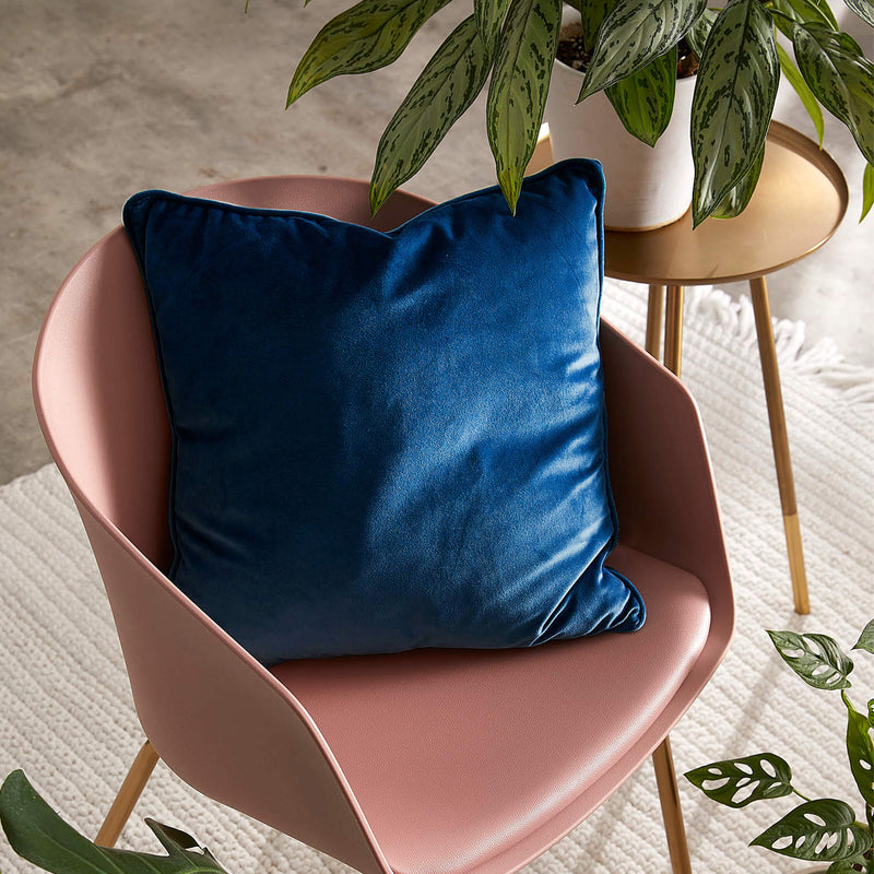 velvet cushion cover navy