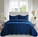 ultrasonic quilted bedspread navy