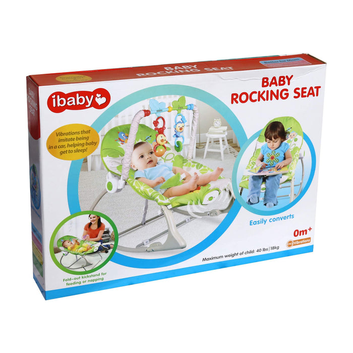 baby rocking vibrating seat green