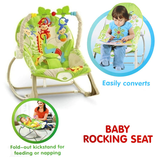 baby rocking vibrating seat green