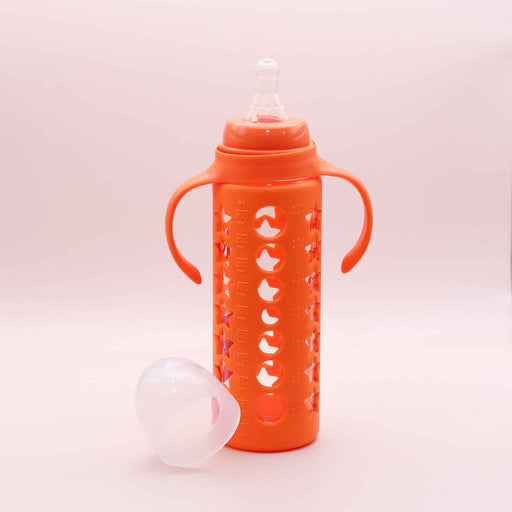 dotted orange glass feeder