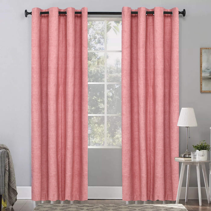 textured red blackout curtain