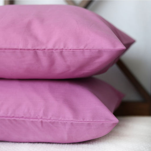plain pink cotton pillow cover