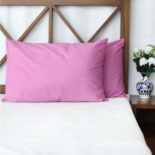 plain pink cotton pillow cover