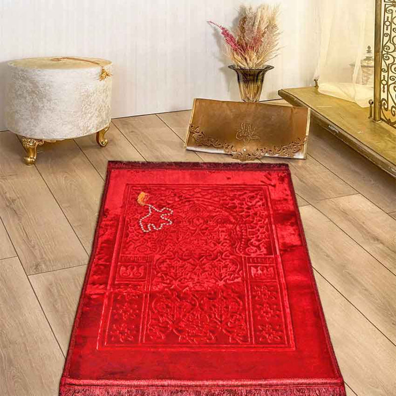 premium heatpress mehrab embossed prayer mat 1