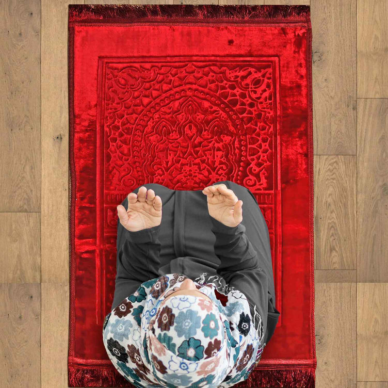 premium heatpress mehrab embossed prayer mat 1