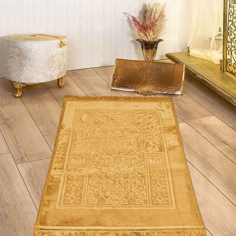 premium heatpress mehrab embossed prayer mat 1