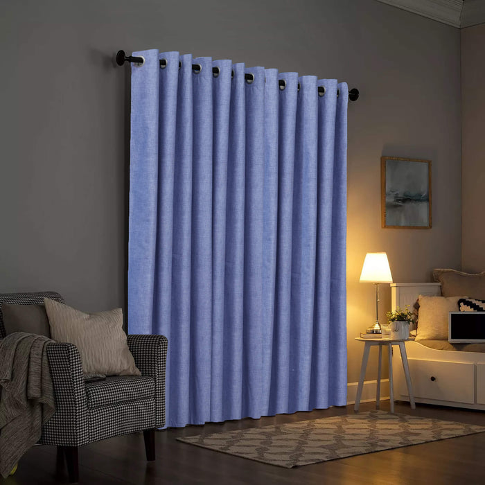 textured lilac blackout curtain