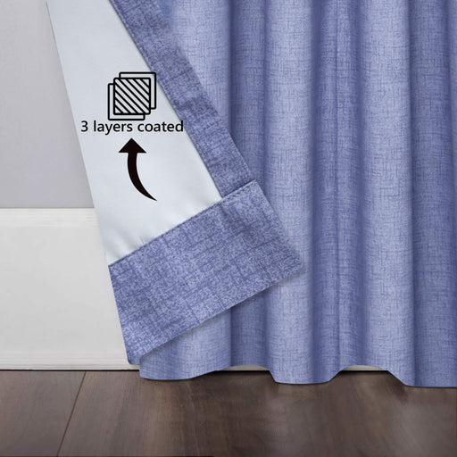 textured lilac blackout curtain