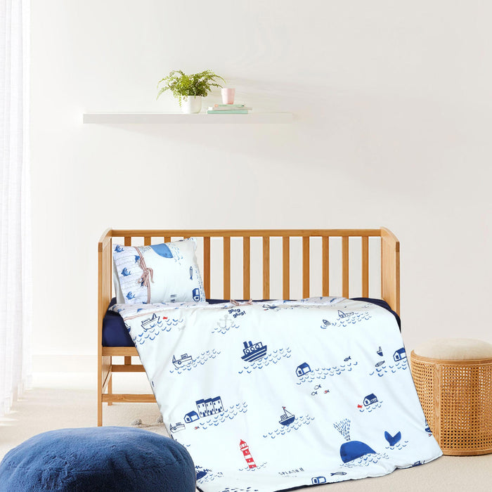 Shark in the Sea Baby Cot Set Without Bumpers