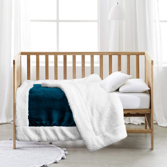 border plush fleece sherpa blanket