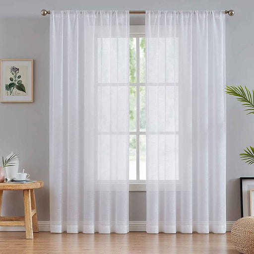 organza plain curtain white