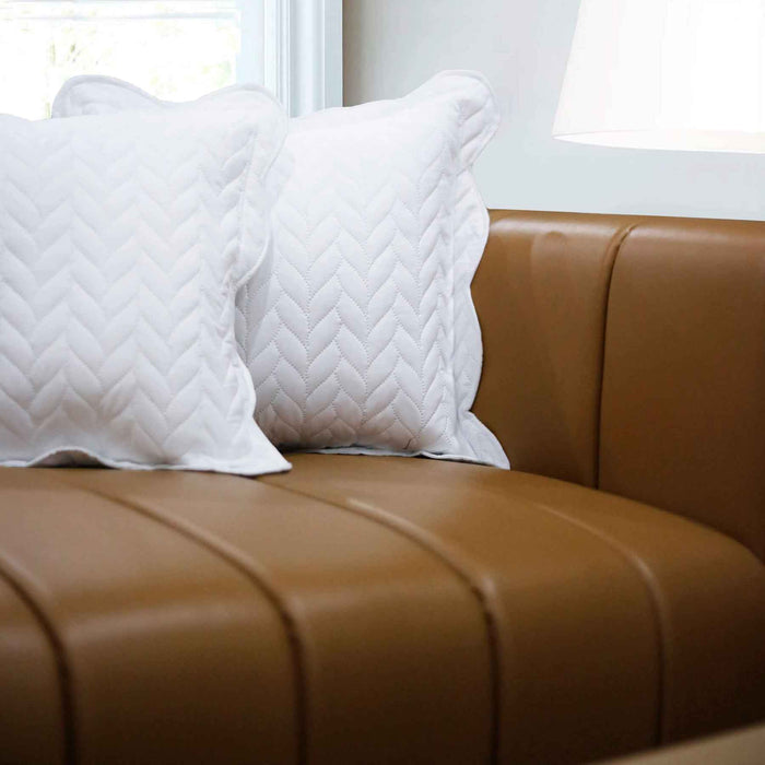 ultrasonic quilted cushion covers white